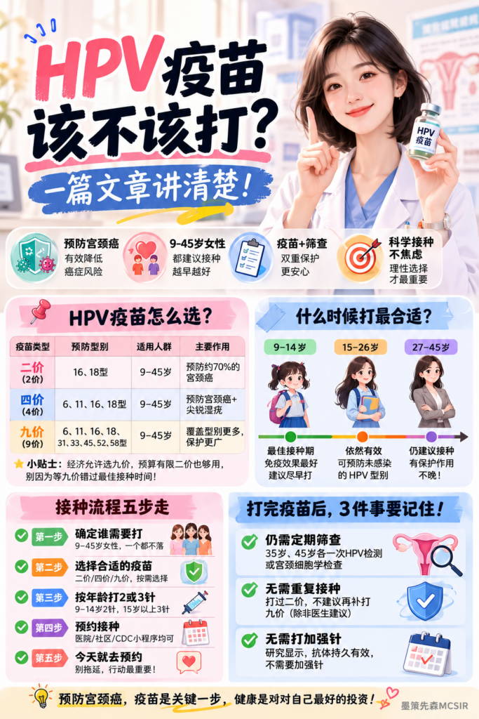 从接种年龄到宫颈癌筛查:一篇读懂HPV疫苗完整攻略