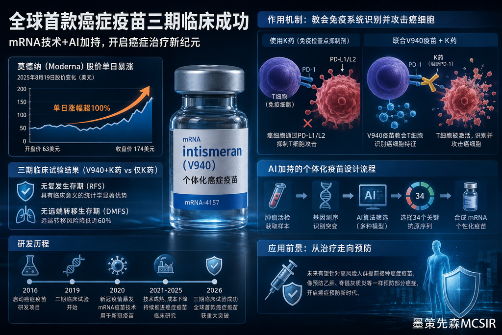 全球首个mRNA癌症疗法三期告捷:癌症治疗真的进入“私人定制”时代了
