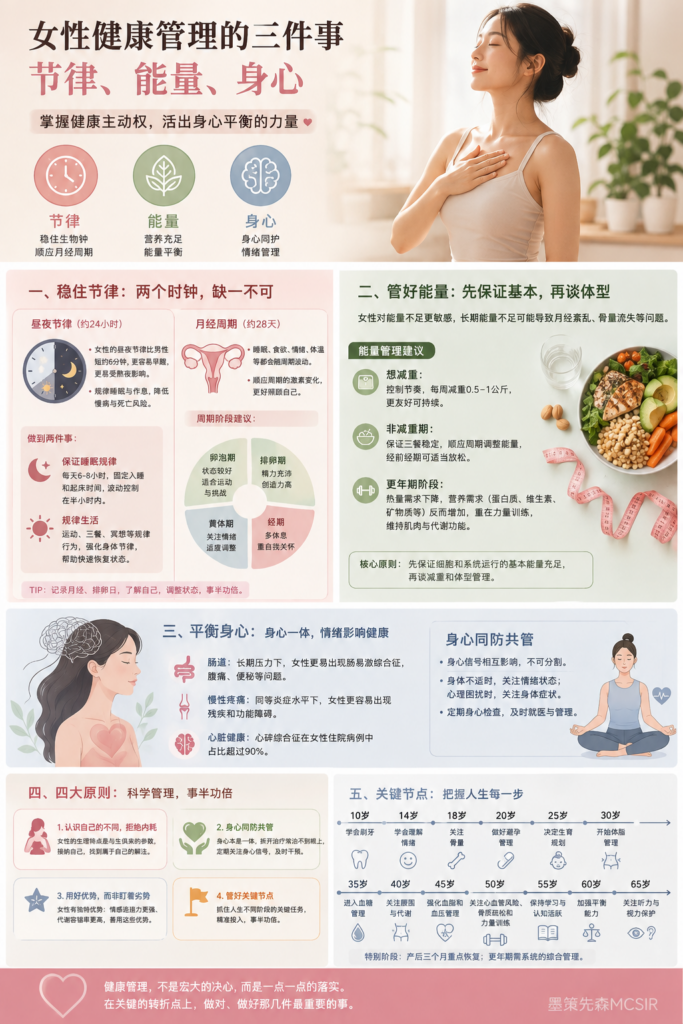 女性健康管理的底层逻辑:节律、能量、身心,一个都不能乱