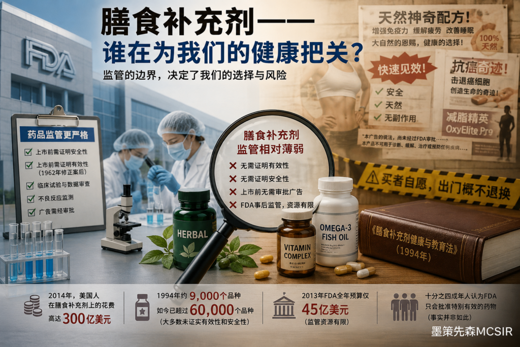 为什么很多补充剂不需要证明有效，就能摆上货架？